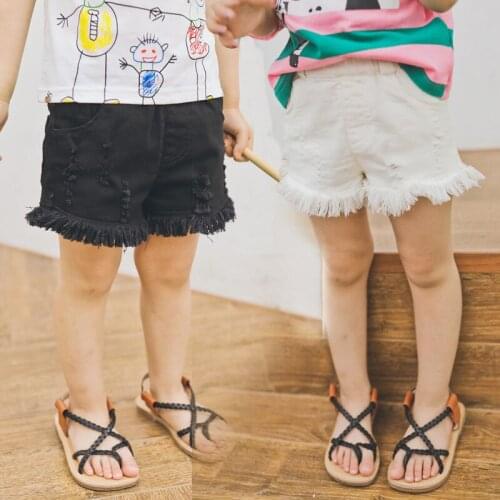 2018 baby girl denim shorts hole jeans short pant girls summer clothes trouser 1-6T
