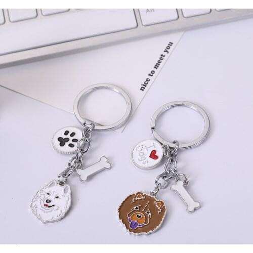 2020 new popular metal pet key ring pendant love pet cat and dog best friend pendant stylish keychain birthday gift