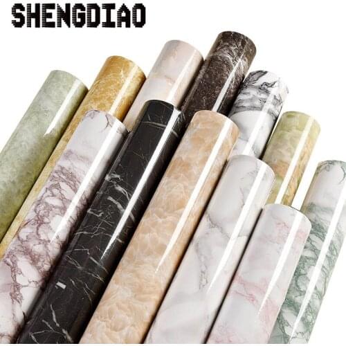3M/5M/10M waterproof pvc imitation marble pattern stickers self-adhesive wallpaper window sill wardrobe cabinet table renovation