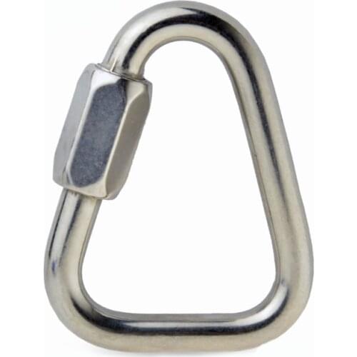 304 Stainless Steel Screw Lock Triangle Carabiner Climbing Gear Safety Snap Hook M3.5/4/5/6/8/10