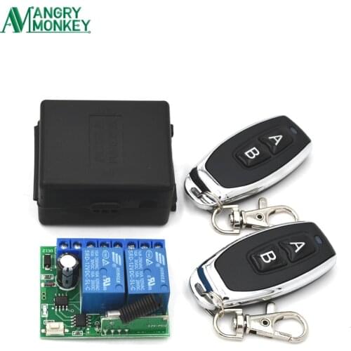433Mhz Wireless Remote Switch DC 12V 2CH relay Module Receiving and 2pcs RF 433mhz Controls for garage gate kinds of household