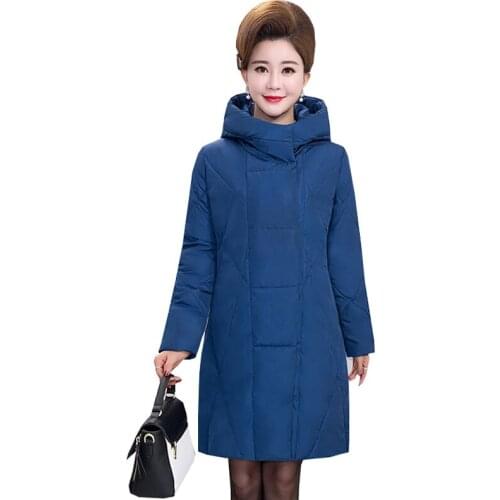 5xl Ukraine Middle-aged Plus size Winter Down Cotton Jacket Women Fashion Coat 2017 New Padded Woman Parkas Manteau Femme Hiver