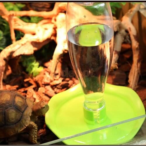 Automatic Pet Bowl Reptile Lizard Snake Food Water Feeder Dispenser Bottle