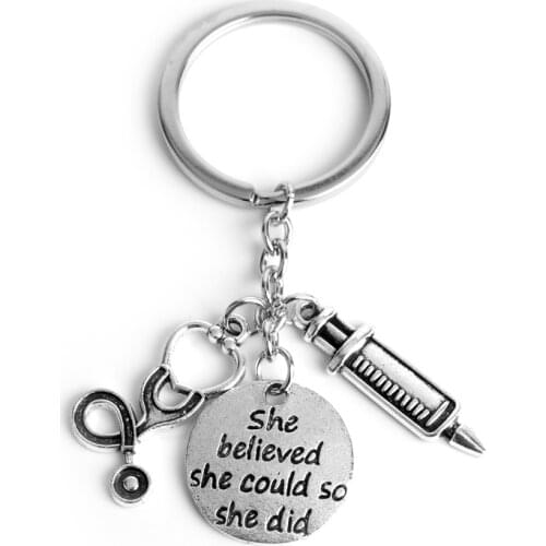 She believed Jewelry Doctor Medical Tools Stethoscope Pendants Keychain Keyrings