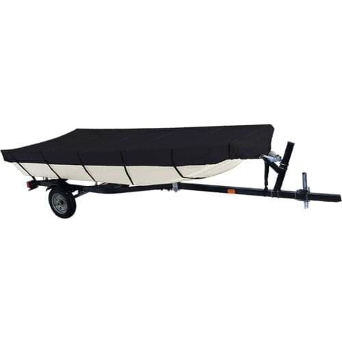 14ft Boat Cover 600D Waterproof Oxford UV Resistant Compatible for Pro-Style Fishing Boat Runabout Bass Boat Accessories Parts