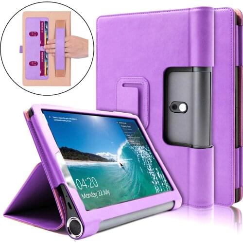 Cowhide Magnet Leather Funda Hand Strap Case For Lenovo Yoga Smart Tab YT-X705 10.1 Capa Cover for Lenovo Yoga Tab 5 Stand Coque