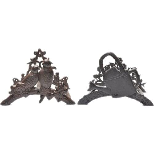 1pc Cast Iron Hose Holder Mounted Wall Antique Rust Finish Home/Garden Water Pipe Rack Birds/Flower/Pot Storage Decor Vintage