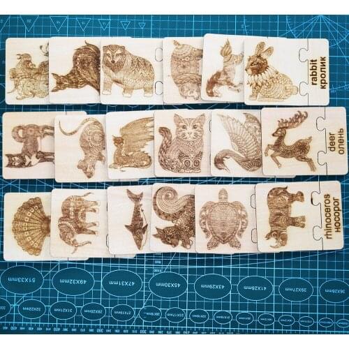 English Russian Alphabet Wooden Puzzles jigsaw Building Educational Toy Match Card Game for Preschool Kids baby toy for children