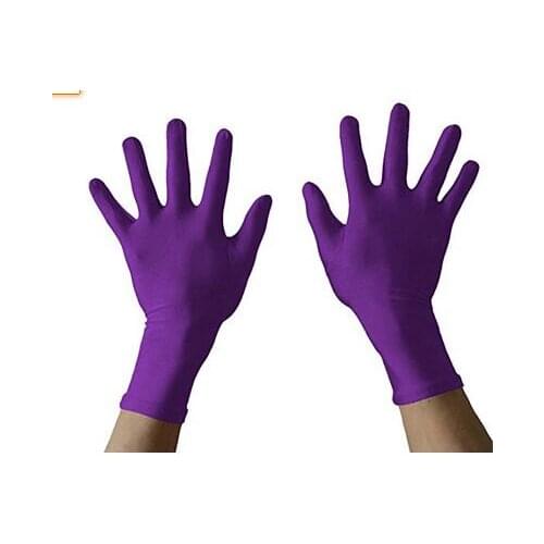 Kid Adult Unisex Spadex Zentai Purple Short Gloves Costume Halloween Party Superhero Accessory