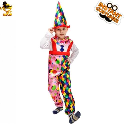 DSPLAY Christmas Party Original New Style Cosplay Fashionable Childrens Lovely Clown Boy Multicolored Children Hat Parts Suit