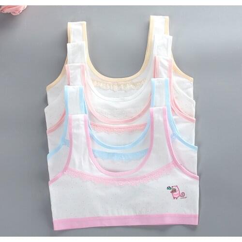 Pure cotton breathable childrens bra developmental girl student vest underwear tube top 8-16 years old