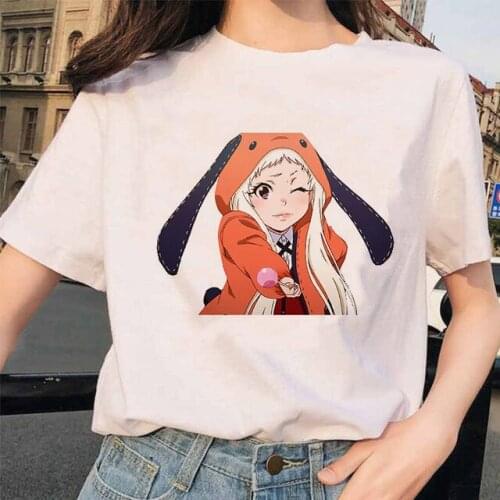Kakegurui T Shirt Japanese Anime Runa Cute Graphic Tees Women Kawaii Harajuku Summer Tops Cartoon Unisex T-shirt Female 90s