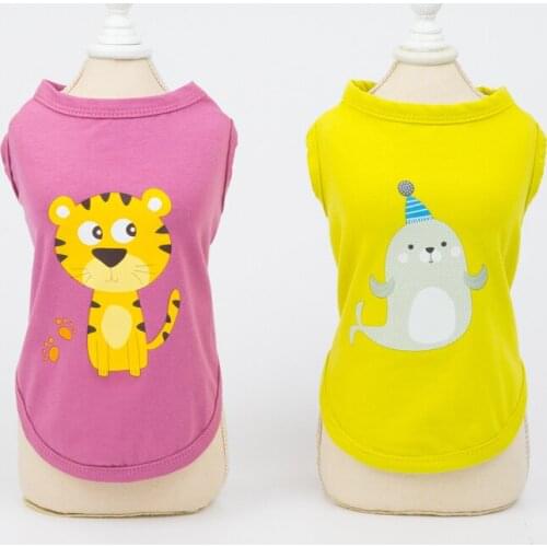 Cotton Dog Vest Cartoon Pet Dog Clothes Summer Cat Puppy Outfits Yorkshire Poodle Bichon Pomeranian Schnauzer Clothing Pajamas