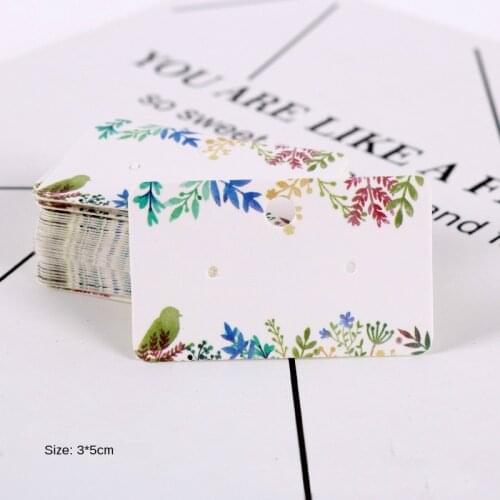 100pcs Earring Cards Colorful Jewelry Display Stand Paper Cards Earrings Holder Jewelry Packaging Classic Card 3x5cm