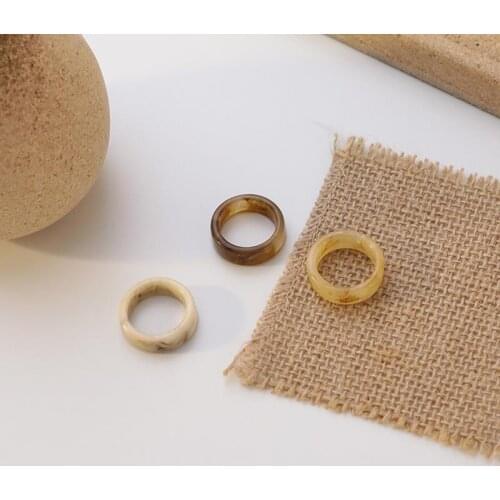 Coxeer 1pc Fashion Mix Colors Knuckle Ring Decor Vintage Simple Acrylic Jewelry Ring Finger Ring For Women Jewelry Accessories