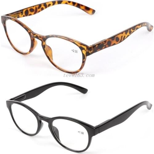 Unisex Spring Hinge Round Reading Glasses Presbyopic Eyeglasses +1.0 -4.0