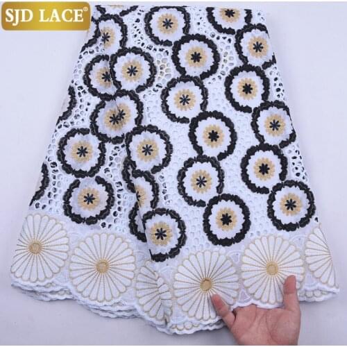 SJD LACE African Lace Fabric High Quality Pure Cotton Dubai Style Small Holes Swiss Voile Lace In Switzerland For Wedding A2132