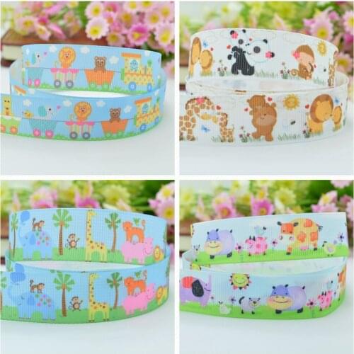 SUPWRF 16 22mm 38 50 75mm Cute animal ribbon Printed grosgrain ribbon hair bow DIY hair accessories decoration 50 Yards B0929