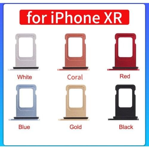 Dual Sim Card Tray For iPhone XR 6 Colors Sim Holder Slot Replacement Parts