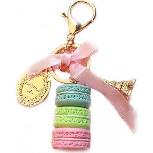 Small Gift Event To Present Creative Alloy Tag Macaron Cake Keychain Cartoon Car Pendant Key Chains