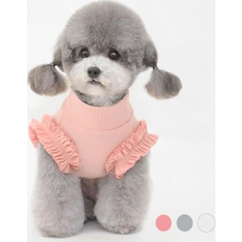Cute Cotton Dog Dresses for Small Dogs Soft Spring Puppy Clothes Solid Color Skirt for Teedy Vestidos Para Perritas Dropshipping