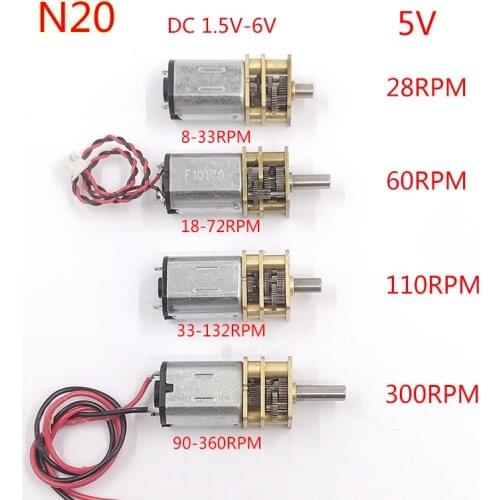 10pcs Mini N20 Gear Motor DC 3V -6V 5V 28RPM 60RPM 110RPM 300RPM Full Metal Gearbox Reducer Electric Motor DIY Toy