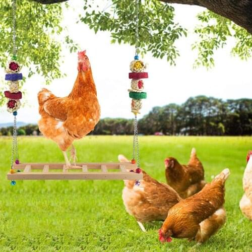 MLGB Chicken Swing Ladder Toys with Natural Wooden Chicken Perch Chicken Wood Stand Toy for Hens Handmade Chicken Coop