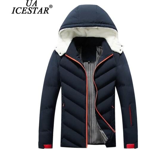 UAICESTAR Winter Jacket Men Hat Plus Velvet Casual Parkas Fleece Warm Coat Fashion Brand High Quality Large Size M-5XL Jackets