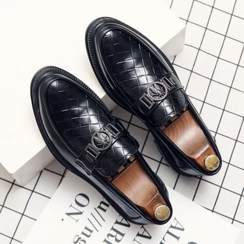 Mens handmade leather black metal buckle formal casual shoes retro classic fashion full match business casual shoes zapatos -44