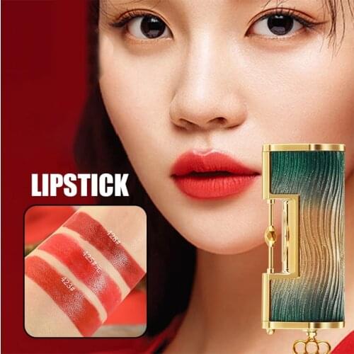 3 Color Chinese Cultural Style Matte Lipstick Set Velvet Lip Glaze Color Charm Lasting Non-fading Lip Makeup SK88
