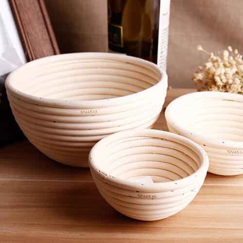 WCIC Natural Rattan Bread Fermentation Bowl Handmade Stylish Round Oval Bakery Tools Baking Tools for Cakes Baking Accessories