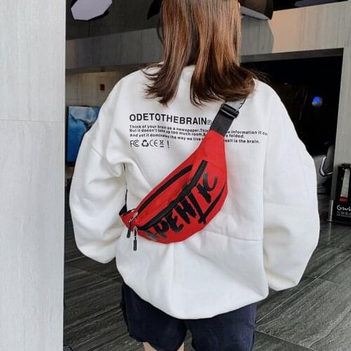 2022 new fashion slung chest bag female design letter nylon trend street joker pocket fanny pack for women leather waist bag