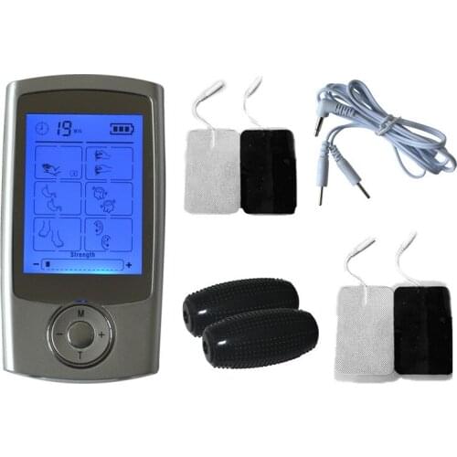 New Dual Electrical Stimulator Low Frequency Tens Digital Therapy Massager With Electrode Pads Acupuncture Massage Roll For Tens