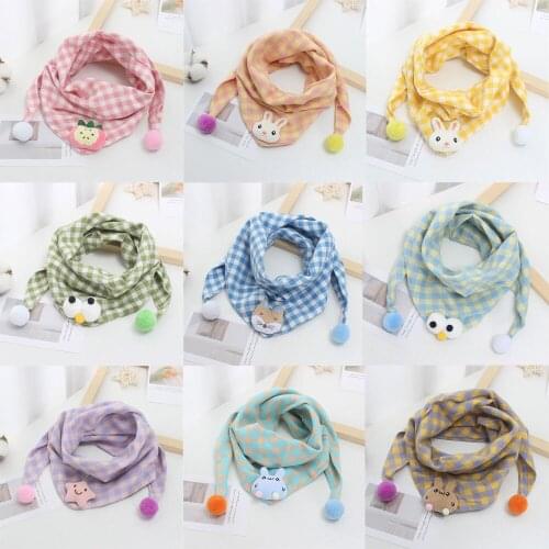 New Autumn Winter Children Boys Girls Baby Scarf Cartoon Dinosaur Pattern Cotton Plaid Neck Scarves Spring Warm Scarf