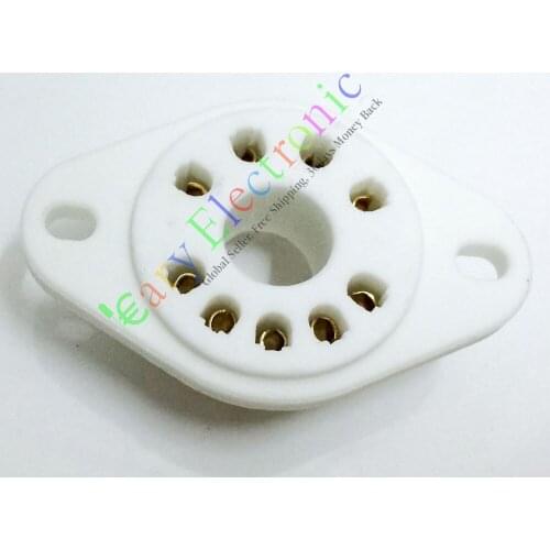 Wholesale and retail 4pc 9pin GOLD plated ceramic tube socket audio accessories RS1003 F3A amplifier free shipping