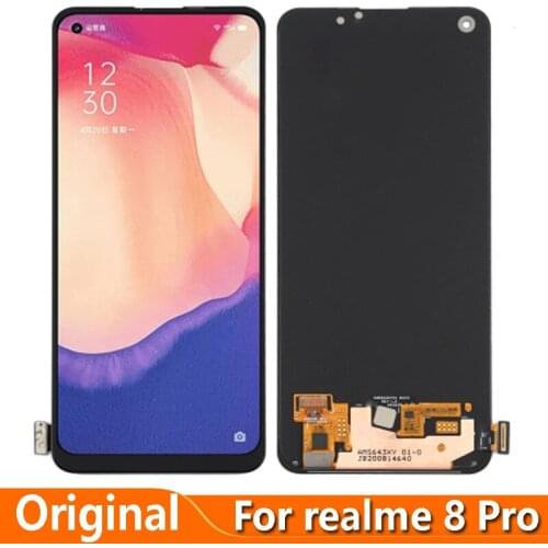 Original 6.4" For Realme 8 Pro RMX3081 LCD Display Touch Screen Digitizer Assembly Replacement For Realme 8Pro