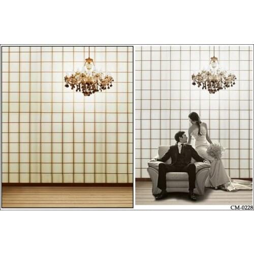 Simple Wedding Photography Backdrops Crystal Droplight for Photo Studio Wood Floor Backdrops Photography Custom Background Cloth