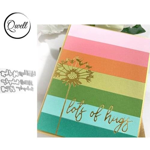 QWELL Word Hot Foil Plate and Metal Cutting Dies for Scrapbooking and Cards Making Paper Embossing Craft New 2019 die cuts