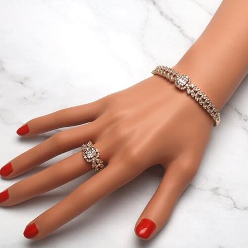 TIRIM Luxury Women Bangle Bracelet Full Cubic Zircon Women Bracelets Fashion CZ Bangle Crystal Jewelry Rings Wedding Party Girl