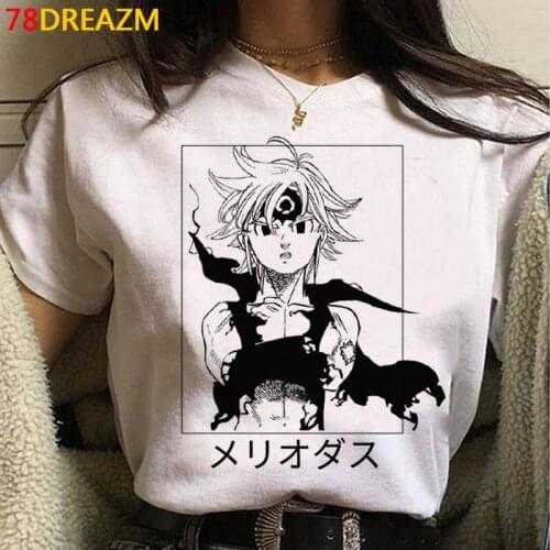 Seven Deadly Sins t-shirt top tees male white t shirt couple clothes kawaii casual 2021 t shirt kawaii 2021