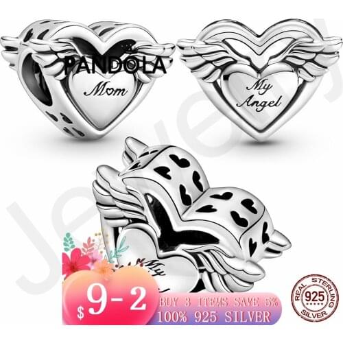 Hot 100% 925 Sterling SILVER charms Guardian angel Dangle Charm fit Original Pandora Bracelet silver 925 jewelry
