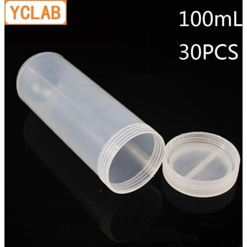 YCLAB 30PCS 100mL Centrifuge Tube EP Plastic Round Bottom Screw Mouth with Lid and Graduation Ethylene Propylene