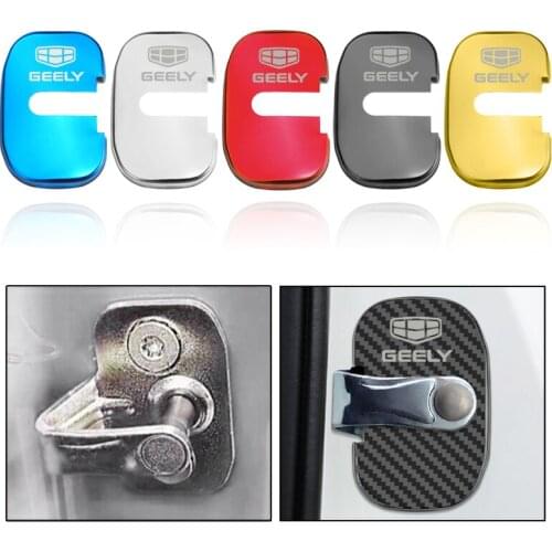 4pcs Car Door Lock Cover For Geely EC8 2011-2015 Geely Emgrand 2009-2017 car accessories interior Door Lock cover protector