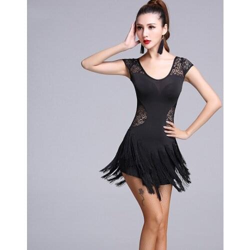 CLEARANCE Latin Dance Dress for Women Latin Dress Fringe Salsa Latin Dance Competition Dresses 3 Choices D0113 Tassel Hem