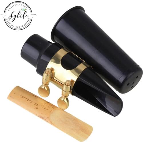 Gold Color Plastic 4# Saxophone Mouthpiece Kit Set for E-flat Alto Saxophone
