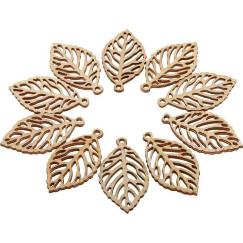 10 Pack Wooden Hollow Crafts Natural Wood Hanging Ornaments Hanging Tags for