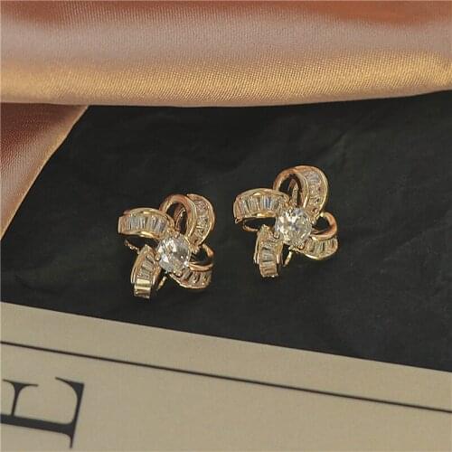 2021 New Arrival Stud Earrings Zeojrlly Fashion Metal Women Classic Earrings Zircon Windmill Earrings Female Jewelry