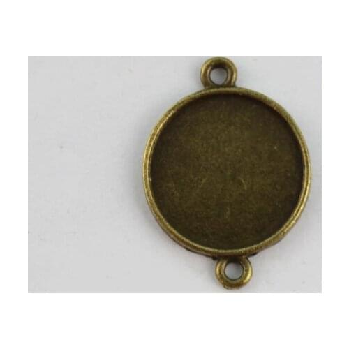 60PCS Antiqued Bronze 18mm Round Blank Cabochon Settings Links #22935