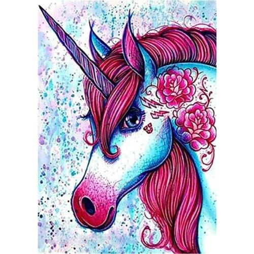 Diamond Painting Full Round/square "Unicorn flower pony"5D Diy Diamond Embroidery Rhinestones craft Home Art Decor WG243