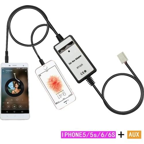 Car CD Mp3 Adapter 3.5mm Cable Auxiliar for Iphone Charger Car Aux Adapter for Toyota Avenis Corolla Venza Vitz Yaris RAV4 QX192